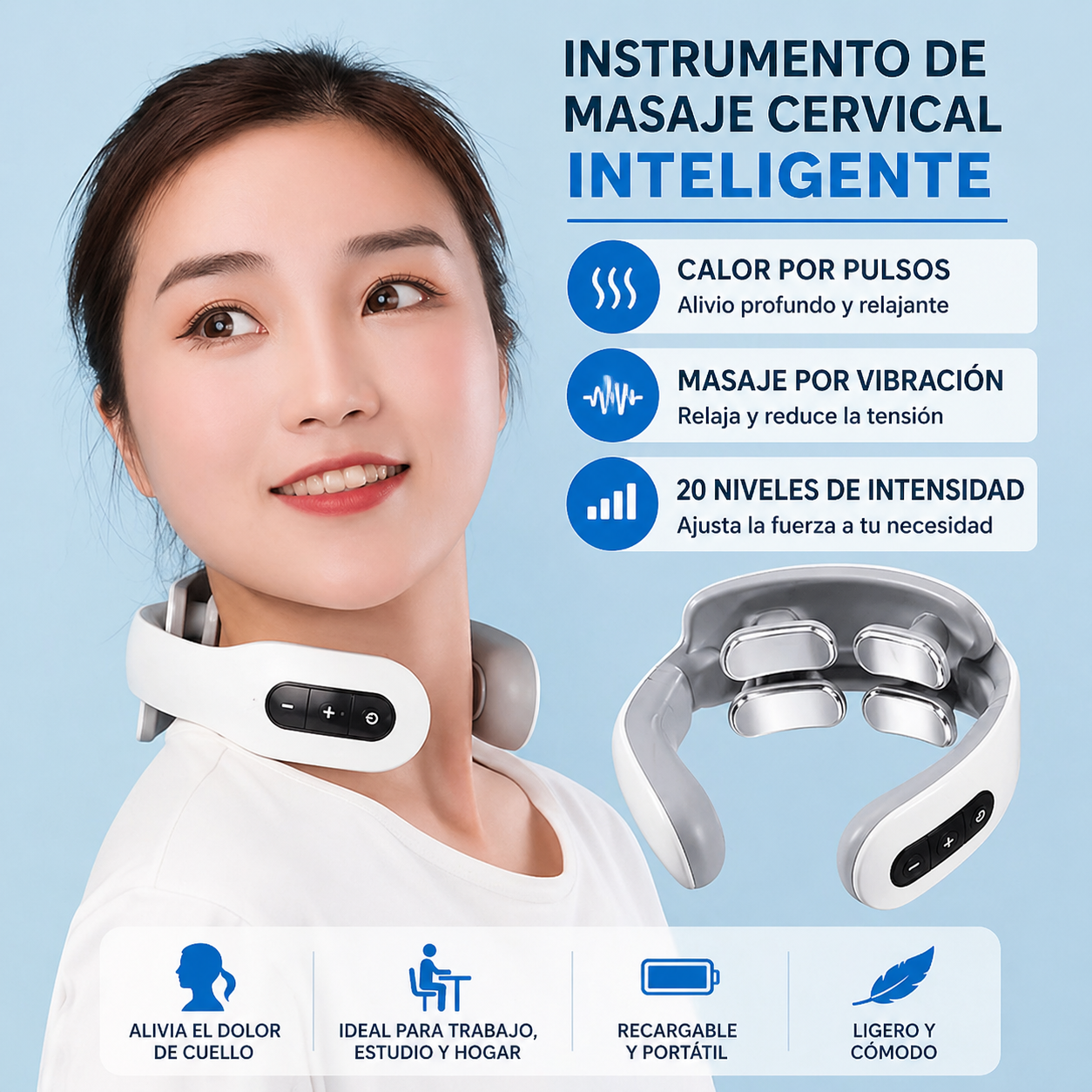 NUEVO MASAJEADOR CERVICAL PORTÁTIL PULSO CALOR