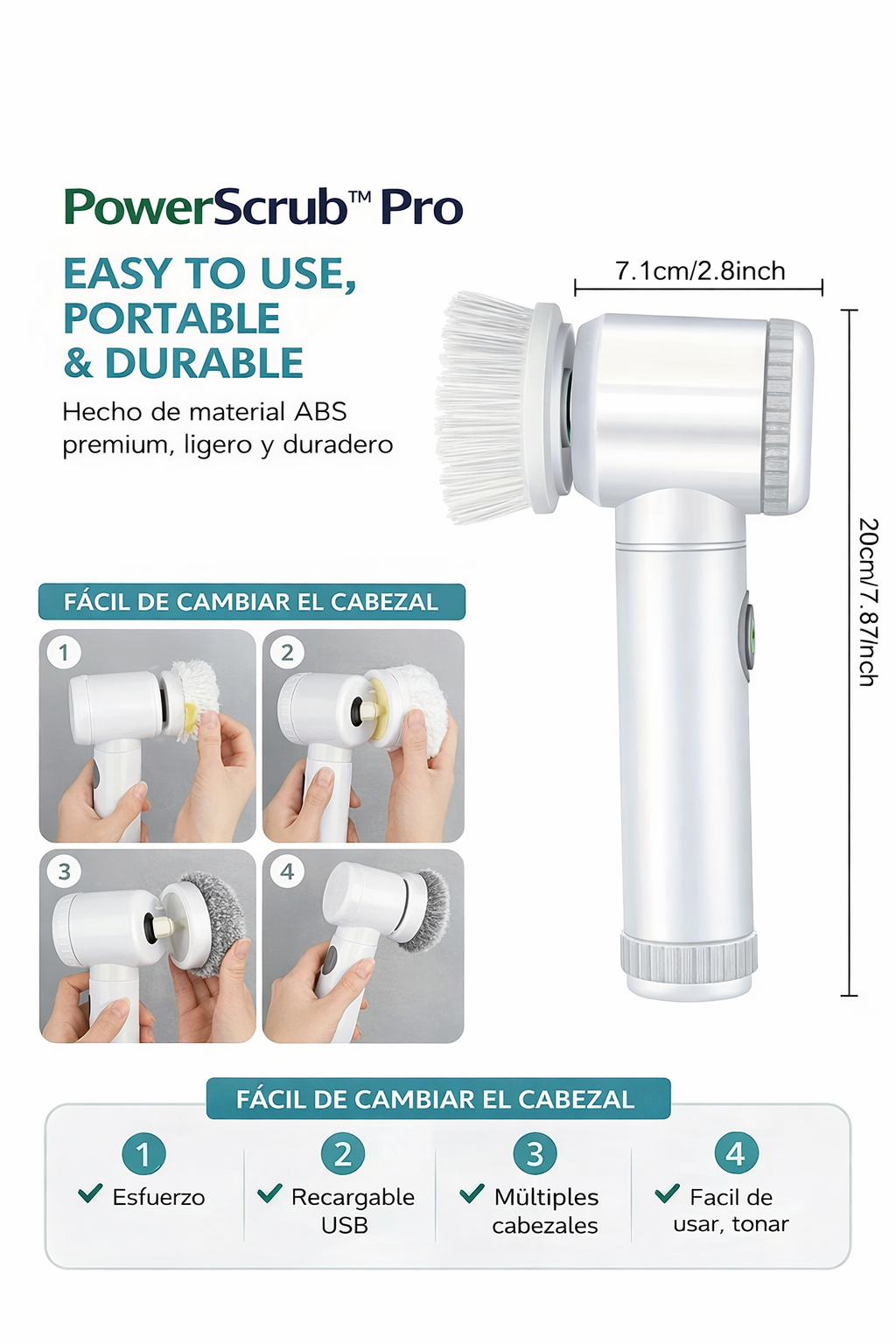 Cepillo Powerscrub PRO 5 en 1