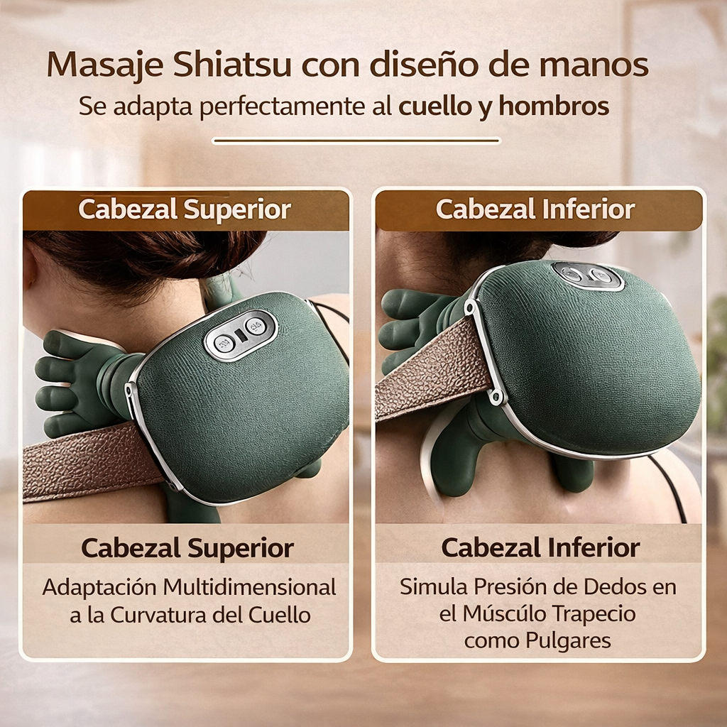Masajeador Cervical de manos verdes