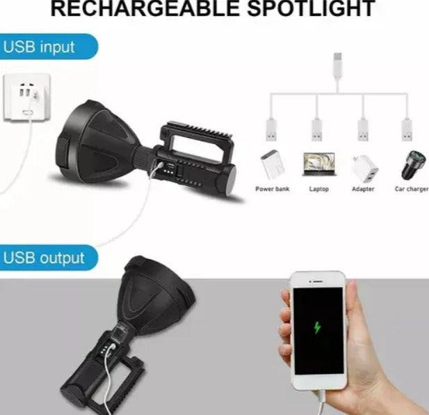 Foco Linterna Led Recargable + Tripode