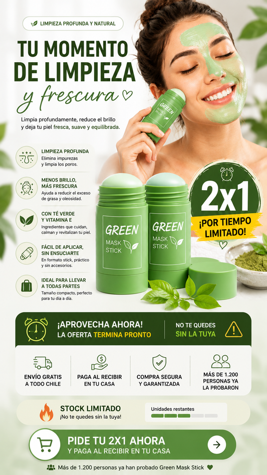 Mascarilla Natural Limpiadora te verde
