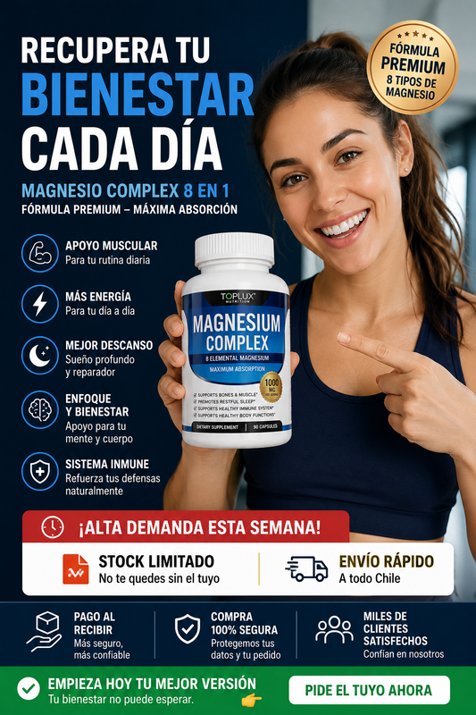 Magnesio Suplemento 8 Elemental 1000mg