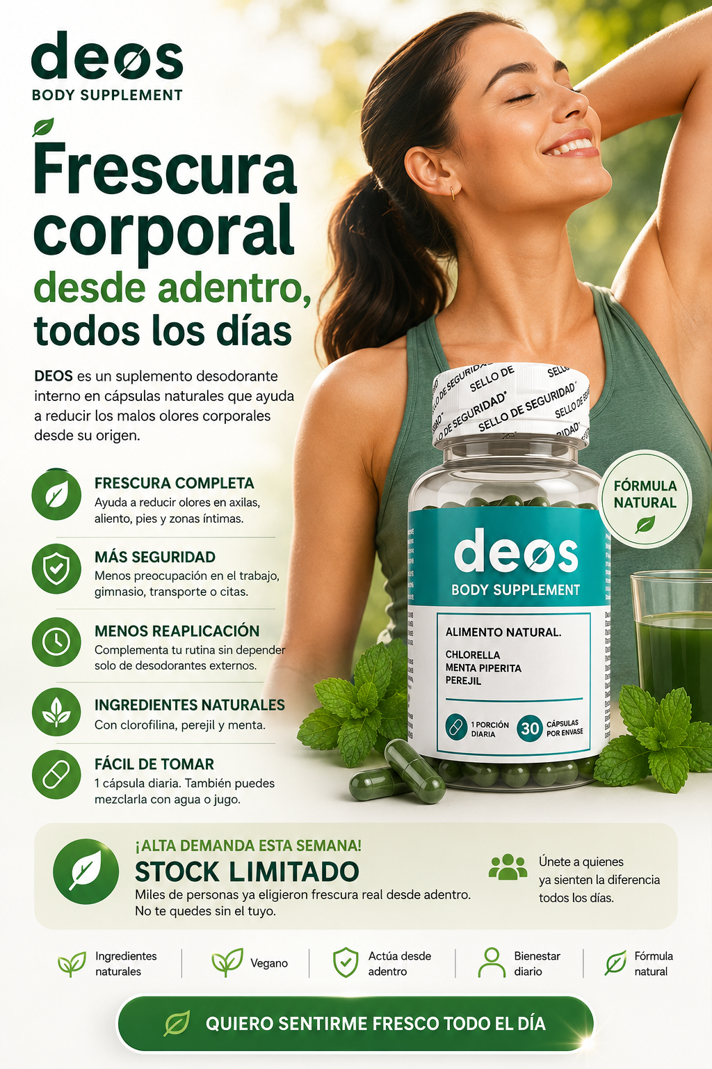 DEOS 30CAPS. desodorante corporal natural