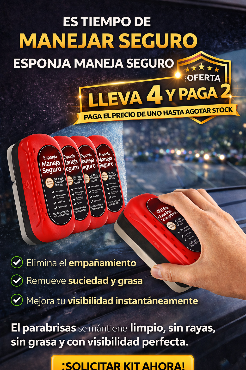 Cepillo de Limpieza para Vidrios – ¡Adiós empañamiento y grasa!  🚗