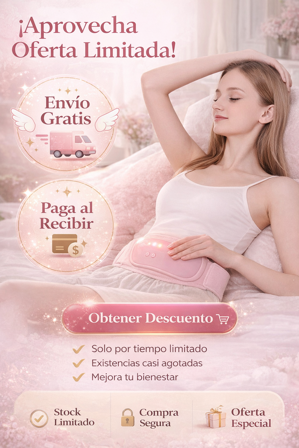 Cinturón Para Cólicos Menstruales Con Calor y Masaje