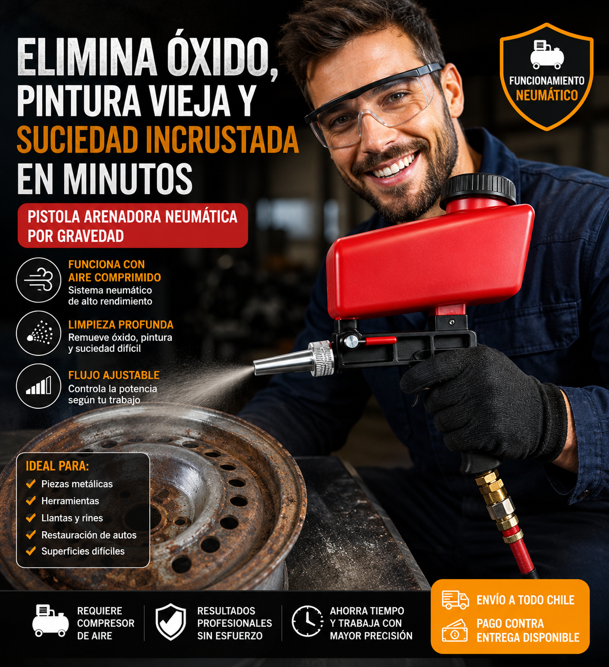 Pistola De Arena Quita Oxido