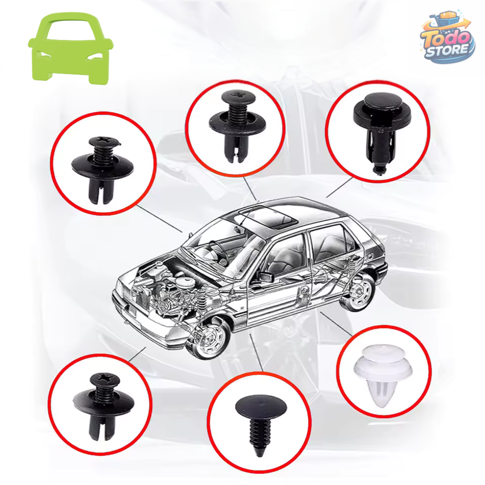 KIT 100 CLIP BROCHE RETENCION PLASTICO