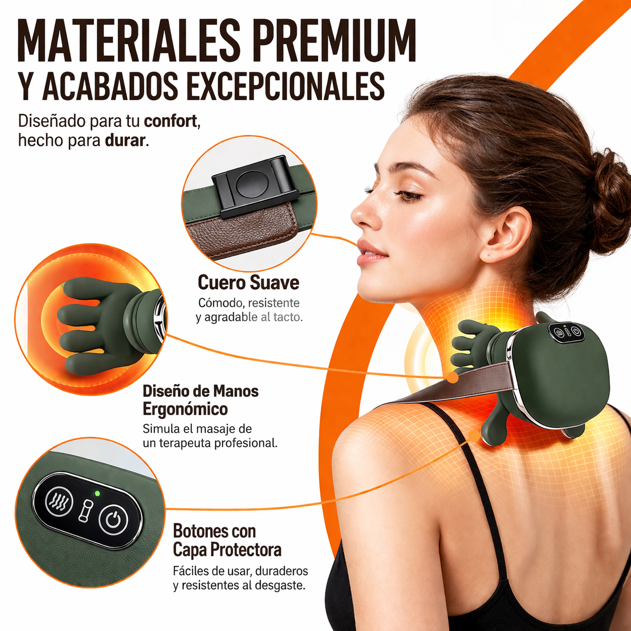 Masajeador Cervical de manos verdes