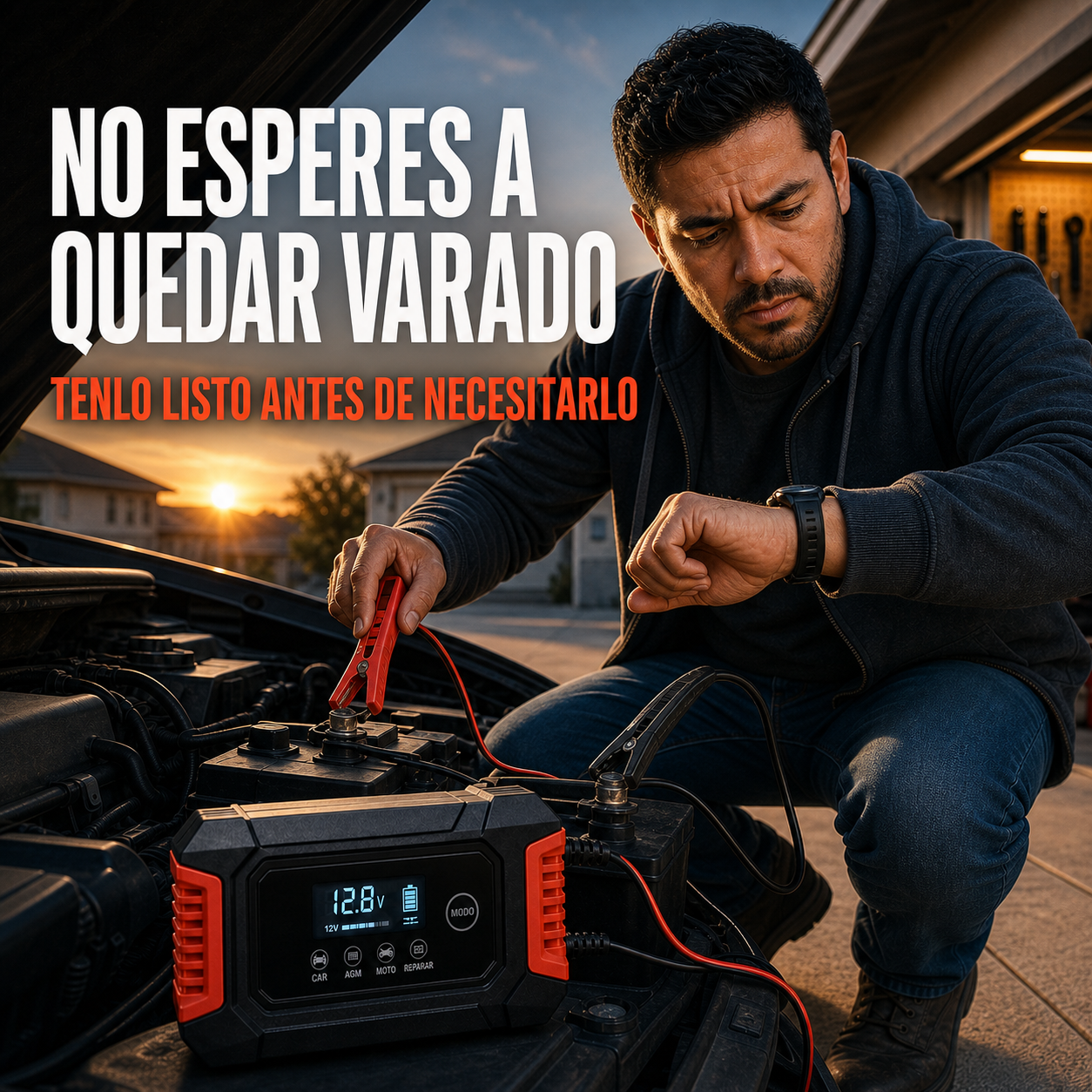 No esperes a quedar varado: cargador reparador de baterías para auto