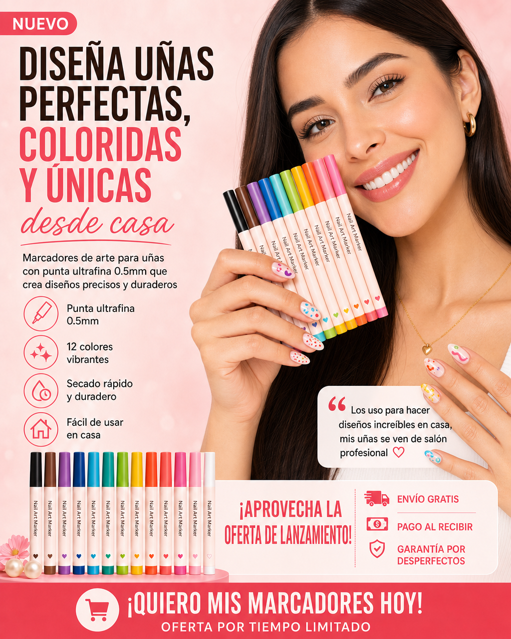 Set 12 Marcadores para Uñas
